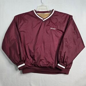 Sport Tek Port Authority Burgundy YUENGLING VNeck Pullover Windbreaker Jacket XL